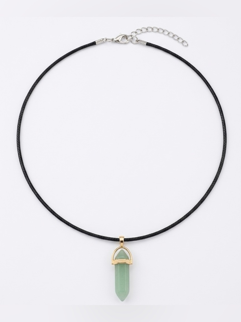 Gold-Accent Green Handmade Resin Pendant Necklace (Unisex)